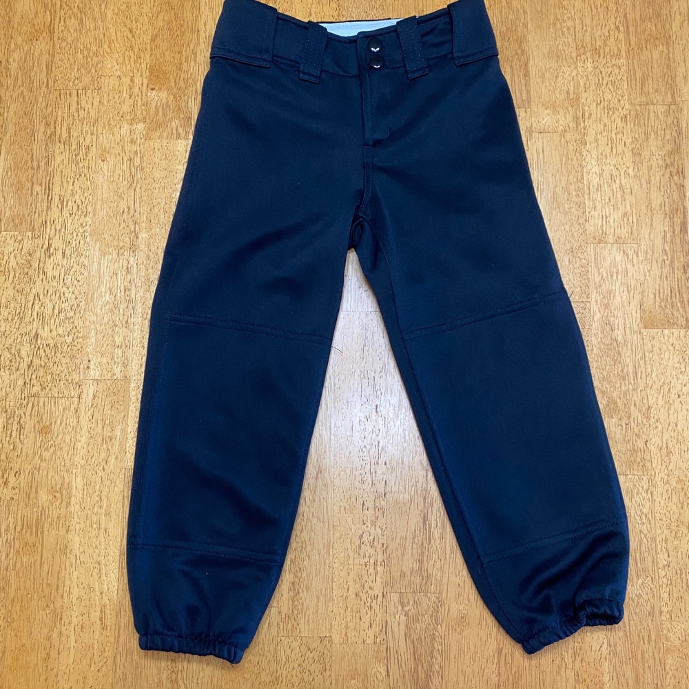 Willit Baseball Pants Kids Size S Black Elastic‎ Hem Padded Knees